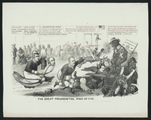 The Great Presidential Race of 1856, political cartoon featuring ...
