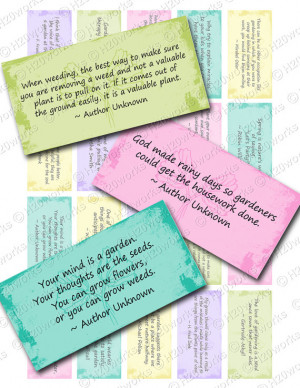 Spring Garden Quotes Digital Rectangles on 8.5x11 Sheet (20 Different ...