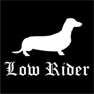 Low Rider Dachshund Wiener Dog Funny Vinyl Decal Sticker