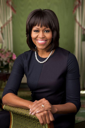 The 2013 official portrait of US First Lady Michelle Obama in the ...