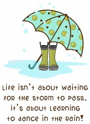 Rainy Day Saying embroidery design $8.00 This is really cute!