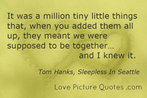 famous love quotes a million tiny little things tom hanks sleepless in ...