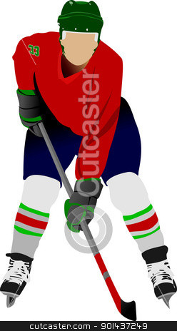 Ice Hockey Players Colored...