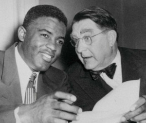 jackie robinson with brooklyn dodgers president branch rickey jackie ...