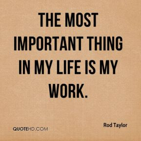 The most important thing in my life is my work.