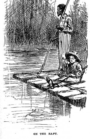 Description Huck and jim on raft.jpg