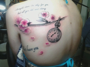 Pocket Watch Back Body Tattoo