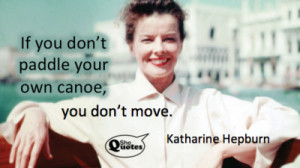Katharine Hepburn paddled hard