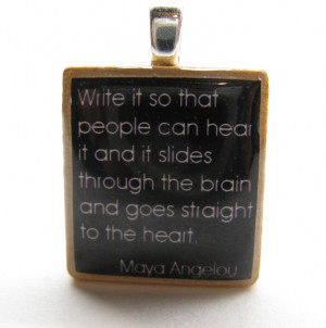 Maya Angelou quote Write it so people can by GratitudeJewelry, $9.95
