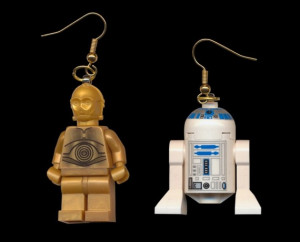 R2-D2 and C-3PO Lego earrings