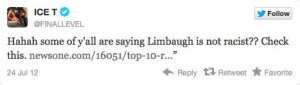 Hear Limbaugh’s Tuesday comments about Ice-T’s remarks below, via ...