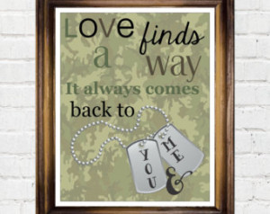Army Wife Military Deployment Gift, Love Will Find A Way Quote ...