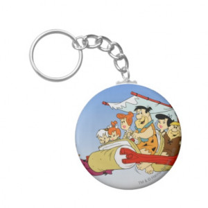 Fred Flintstone Wilma Barney and Betty PEBBLES™ Key Chains