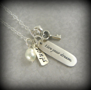 Personalized Graduation Gift, 2014, Dream, Poetry Necklace ...