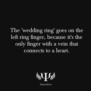 psych-facts:The ‘wedding ring’ goes on the left ring finger ...