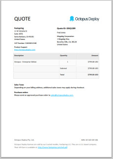 ... invoice, except it says quote at the top instead. Here's an example