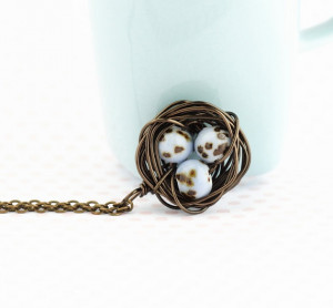 Bird Nest Necklace by JacarandaDesigns