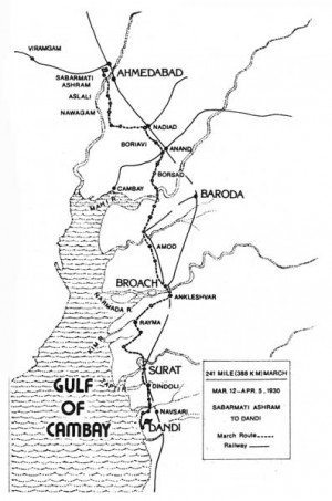 Gandhi Salt March Map