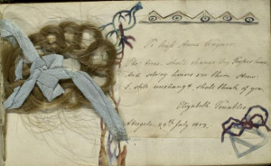 This braided lock of hair is enclosed between two pages. NYPL ...