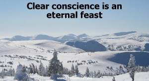 Clear conscience is an eternal feast - Seneca Quotes - StatusMind.com