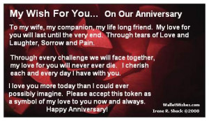 My Wish For You On Our Anniversary