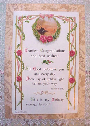 quote lovely edwardian era birthday postcard with whittier quote ...