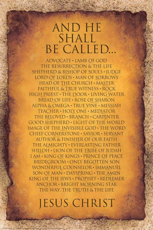 And He Shall Be Called – Names of Christ – Christian Poster