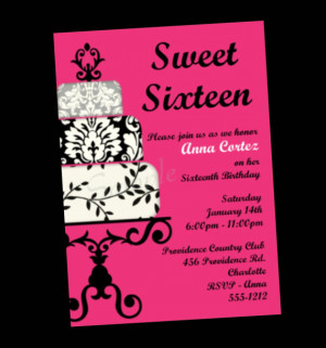 Sweet 16 Invitations Sweet 16 Sixteen Birthday Invitation Printable or ...
