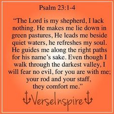 Psalm 23:1-4} †♥ ♥† More