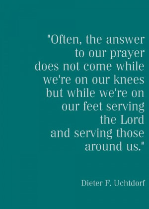 Often the answer to our prayer does not come while.....quote by ...