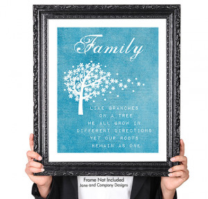 Modern Family Quote Print, Family Tree Print, Gift for Wife Husband ...