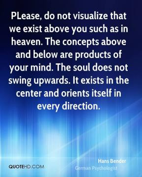 PLease, do not visualize that we exist above you such as in heaven ...