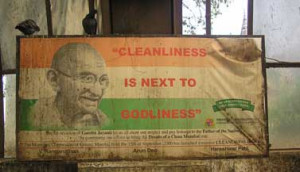 Poster of quote by Gandhi 'cleanliness is next to godliness' which is ...