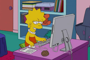 Lisa Simpson On Computer