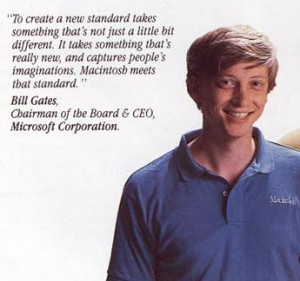 Bill Gates in 1984, at a conference on Apple’s then-new Macintosh ...
