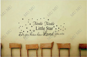 cute kids quotes twinkle twinkle little star waterpoof wall quotes
