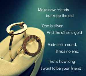 Friendship quotes. Circle ring.