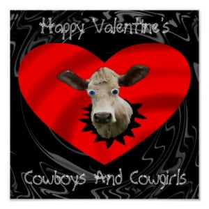 HAPPY VALENTINE'S COWBOYS AND COWGIRLS-POSTER