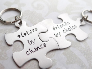 Sisters By Chance, Friends By Choice Matching Keychains. Handstamped ...