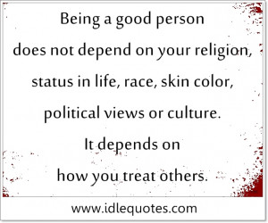 Being Good Person Does Not