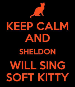 Keep Calm and Sheldon will Sing Soft Kitty