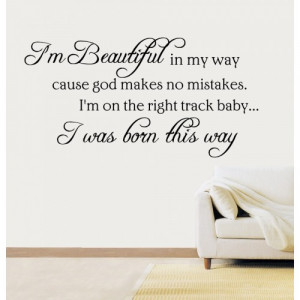 Born This Way Lady Gaga Quote Vinyl Sticker Wall Art Lounge Bedroom HS ...