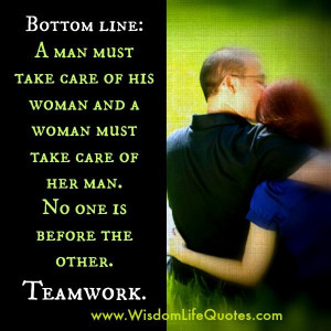 No Man & Woman is before the other! Teamwork