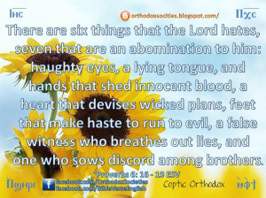 ... hates seven that are an abomination to him haughty eyes a lying tongue