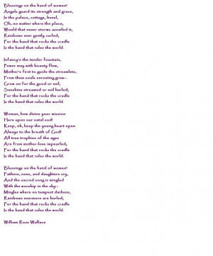 The Hand that Rocks the Cradle. - William Ross Wallace Poem about the ...