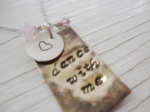 dance with me handstamped antiqued brass necklace by lolasjewels $ 25 ...