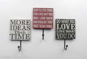 Wall-Door-Hooks-Plaques-with-Inspirational-Sayings-Red-White-Black ...