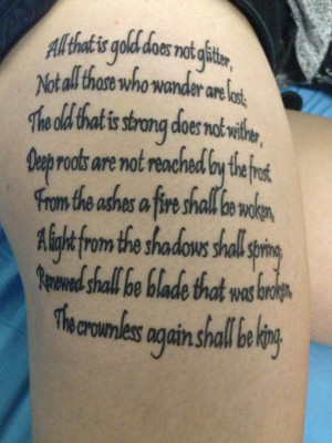 Lord The Rings Tattoo Quotes