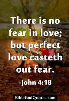 John 4:18 There is no fear in love; but perfect love casteth out ...