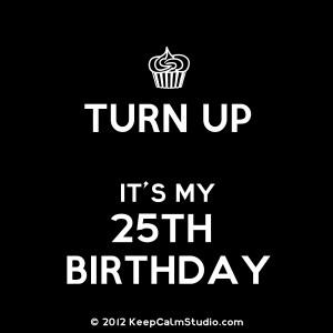 Turn Up It's My 25th Birthday' design on t-shirt, poster, mug and ...
